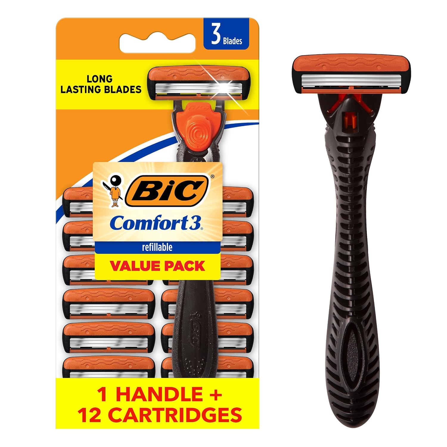 Men'S Grooming Images - 3-Blade Refillable Razor Kit with 1