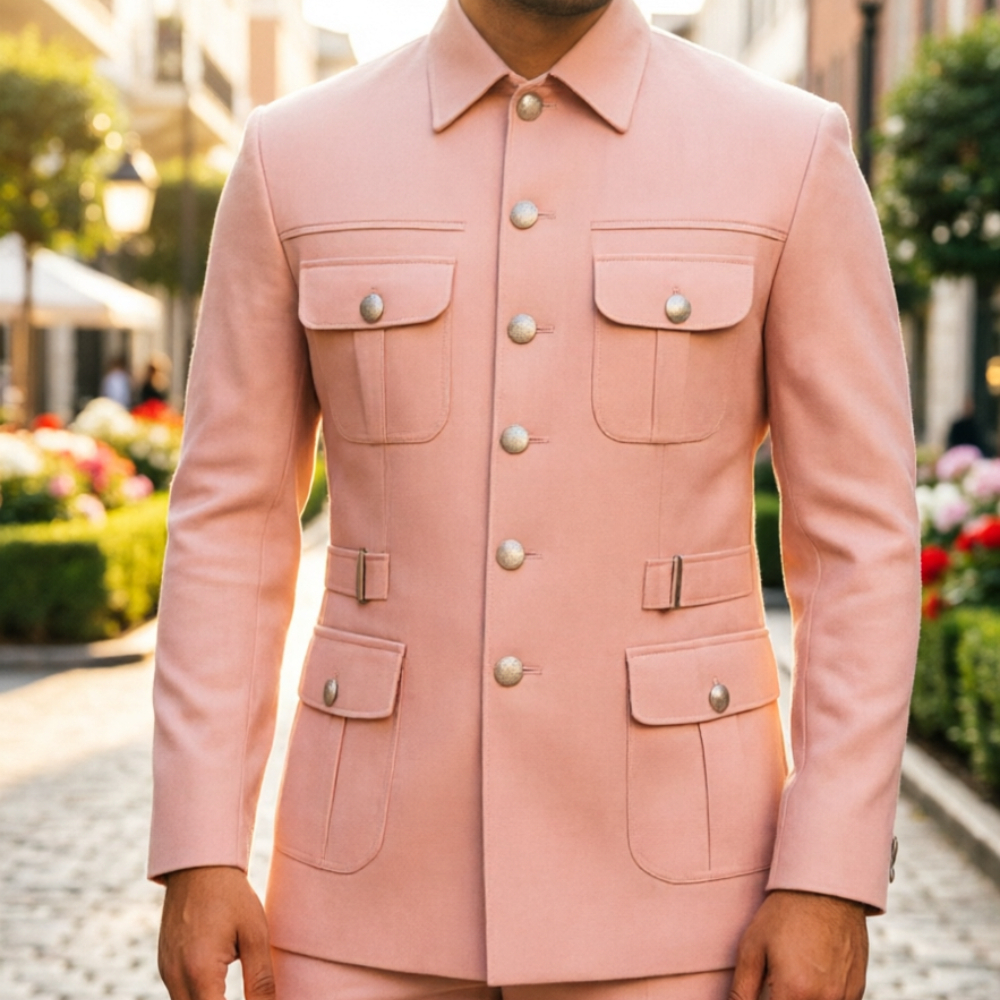 Men'S Grooming Utilities - Safari Men Suits Chic Burgundy Suit