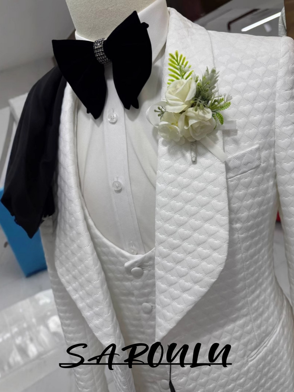 Mens Three Piece Jacquard Suit - Men'S Grooming Images incelemesi ve fiyatı