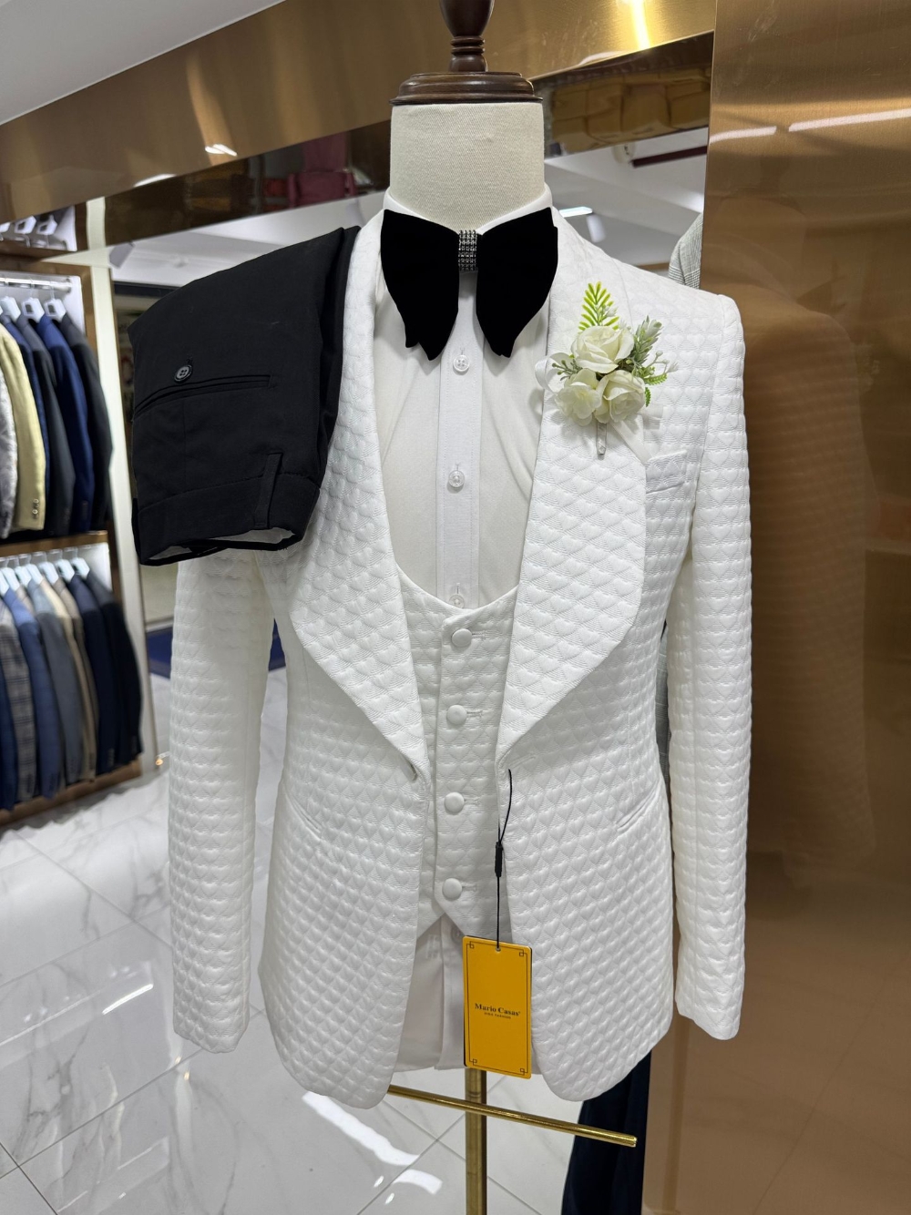 Mens Three Piece Jacquard Suit - Men'S Grooming Images incelemesi ve fiyatı