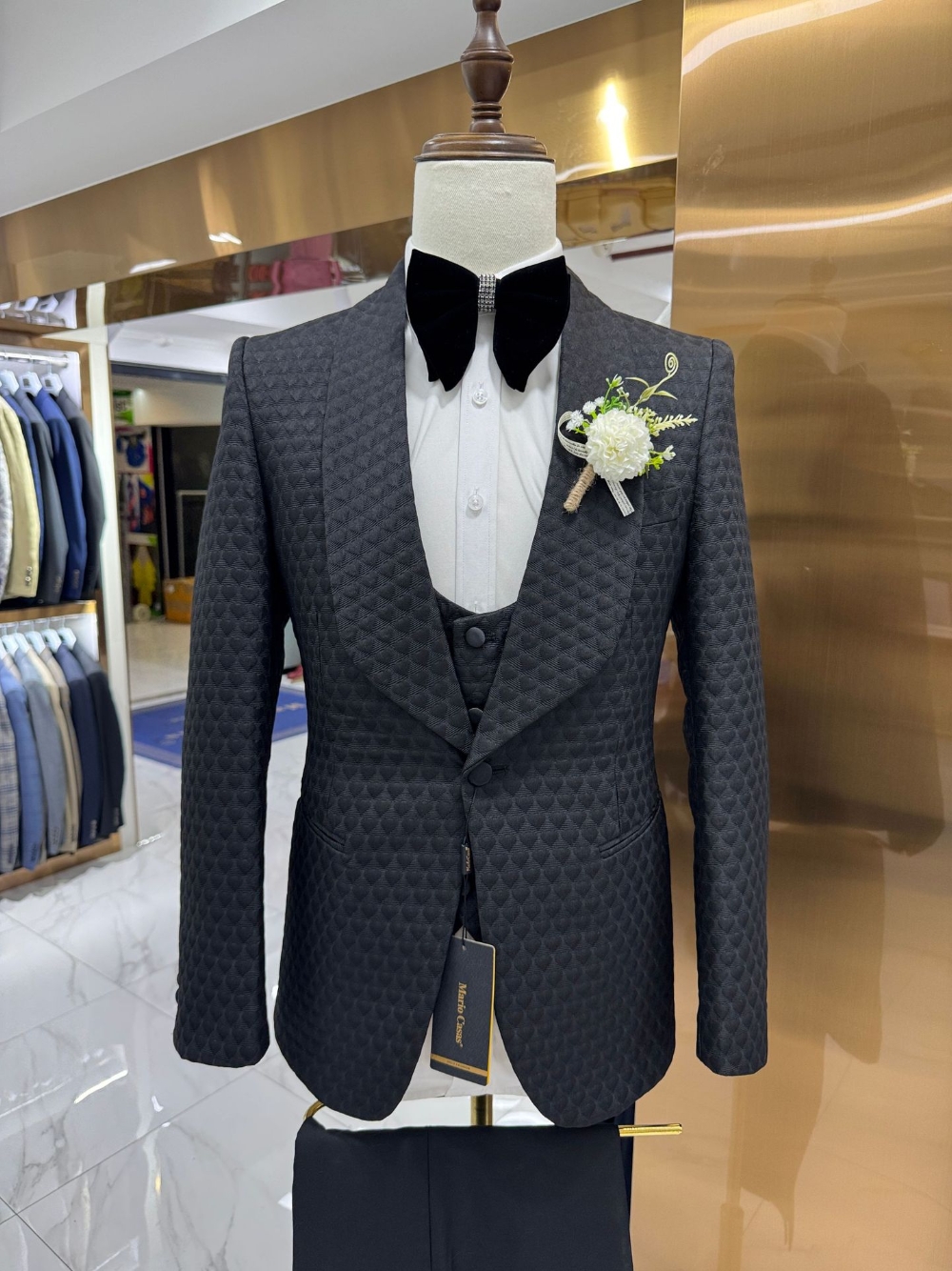 Mens Three Piece Jacquard Suit - Men'S Grooming Images incelemesi ve fiyatı